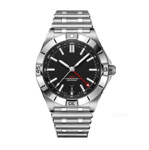 2023 New Mens Automatic Mechanical Watch 904L Stainless Steel GMT Chronomat Super-LumiNova Green Blue Watches