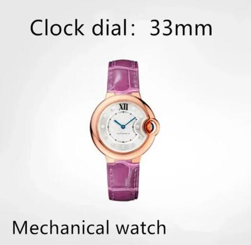 Luxury Men's Women's Watch Automatic Mechanical Quartz Sapphire Black Blue Couple Style Leather Ballon