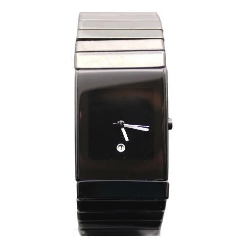 Luxury New Mens Black Ceramic Quartz Watch Women Square XL Dress Lovers Fashion Watches
