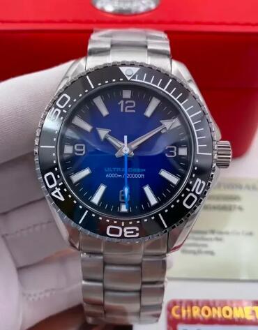 2023 New Mens Automatic Mechanical Watch Stainless Steel Blue Black Ceramic Bezel Sapphire Ultra Deep Wristwatch 45mm