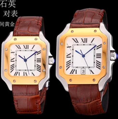 Luxury Mens Womens Quartz Watch Black Brown Leather Sapphire Stainless Steel Rose Gold Silver Blue Black