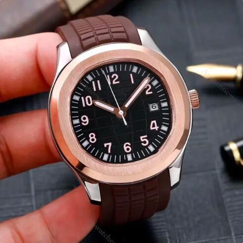 New Luxury Men Mechanical Watch Silver Rose Gold JUMBO Stainless Steel Automatic Watches Blue White Rubber Strap Sapphire