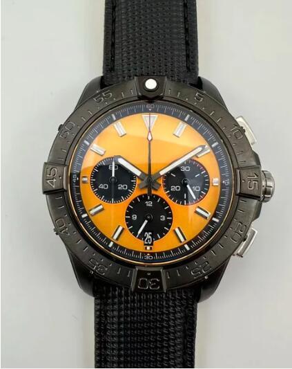 Luxury New Men Quartz Watch Chronograph Watches Avenger B01 Stainless Steel Full Black Blue Sport Canvas Leather Sapphire 44mm