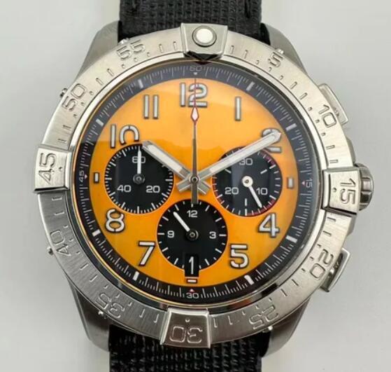 Luxury New Men Quartz Watch Chronograph Watches Avenger B01 Stainless Steel Silver Black Yellow Canvas Leather Sapphire 44mm