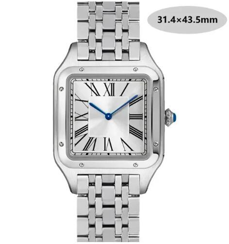 Luxury High Quality Lovers Quartz Watch Mens Women Fashion Square Leather Men Gold White Sapphire Wristwatch