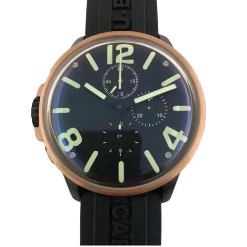 Luxury New Men's Watch Quartz Chronograph Ceramic Rose Gold 45mm Capsoil DLC Black Rubber Reloj Hombre