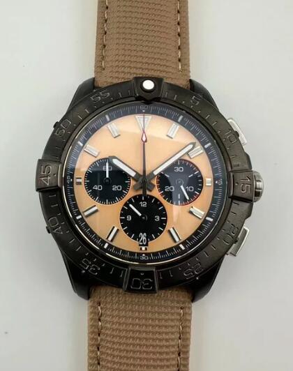 Luxury New Men Quartz Watch Chronograph Watches Avenger B01 Stainless Steel Full Black Blue Sport Canvas Leather Sapphire 44mm