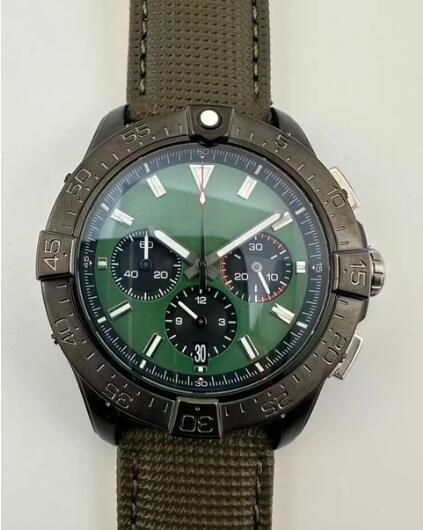 Luxury New Men Quartz Watch Chronograph Watches Avenger B01 Stainless Steel Full Black Blue Sport Canvas Leather Sapphire 44mm