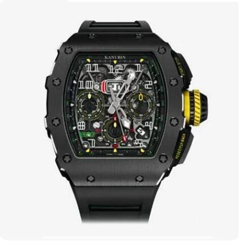 Luxury New Mens Automatic Mechanical Watch Black Rubber Skeleton Dial Fashion Watches