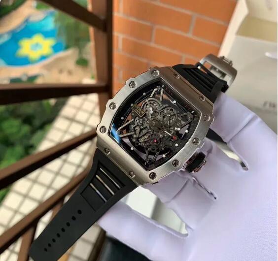 Luxury New Mens Automatic Mechanical Watch Black Rubber Rose Gold Fashion Watches