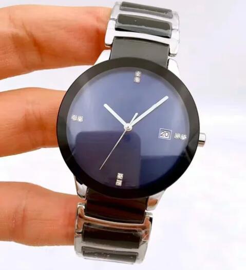 Luxury New Mens Ladies Yellow Gold Ceramica Quartz Round Black White Ceramic Couple Watch Fashion Watches