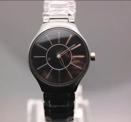 Luxury New Black White Ceramic Quartz Watch Men Women Relogio Masculino