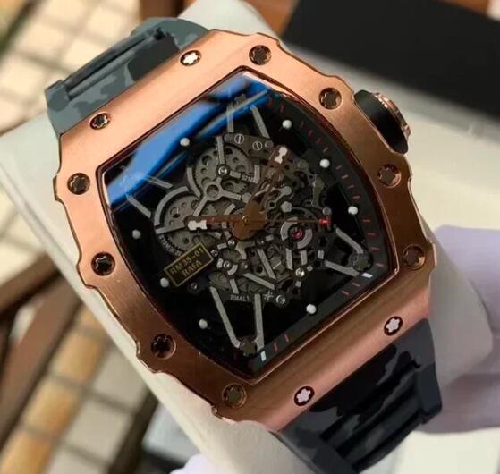 Luxury New Mens Automatic Mechanical Watch Black Rubber Rose Gold Fashion Watches