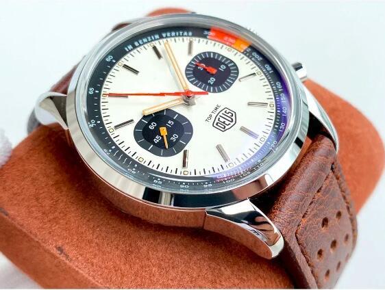 Luxury New Mens Mechanical Watch Automatic Chronograph ETA7750 Brown Leather Relogio Masculino