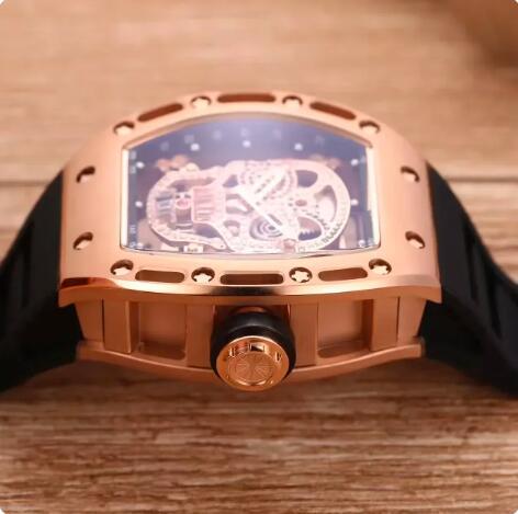 Luxury New Mens Sport Watch Rose Gold Automatic Mechanical Skull Diamonds Sport Watches