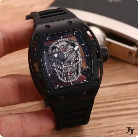 Luxury New Mens Sport Watch Rose Gold Automatic Mechanical Skull Diamonds Sport Watches