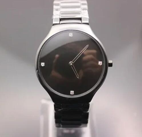 Luxury New Black White Ceramic Quartz Watch Men Women Relogio Masculino