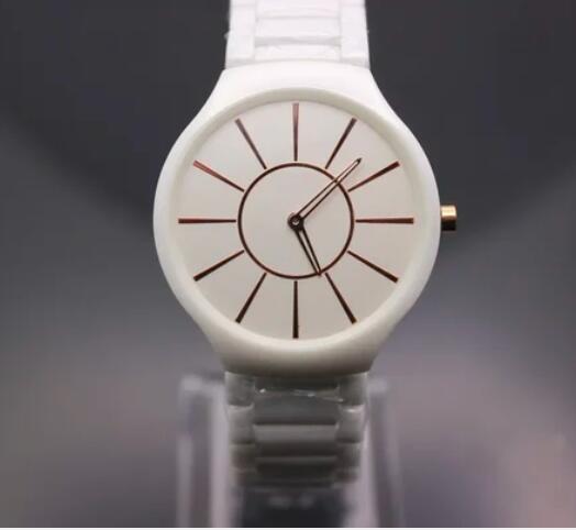 Luxury New Black White Ceramic Quartz Watch Men Women Relogio Masculino