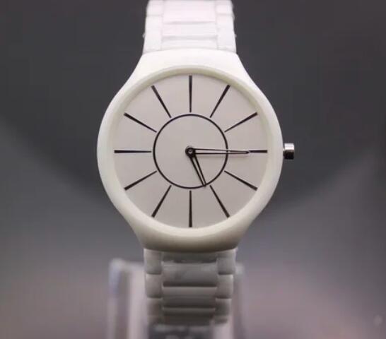 Luxury New Black White Ceramic Quartz Watch Men Women Relogio Masculino