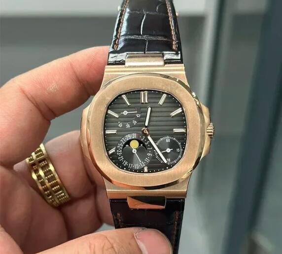 Luxury New Men Watch 5712 Automatic Mechanical Watches Stainless Steel Nautilus Sapphire Rose Gold Black Blue Leather 40MM