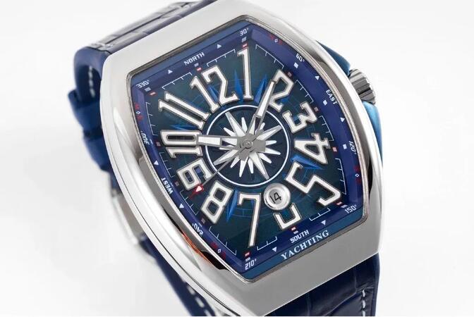 Luxury New V45 Mechanical Watch Automatic Blue Leather Reloj Hombre