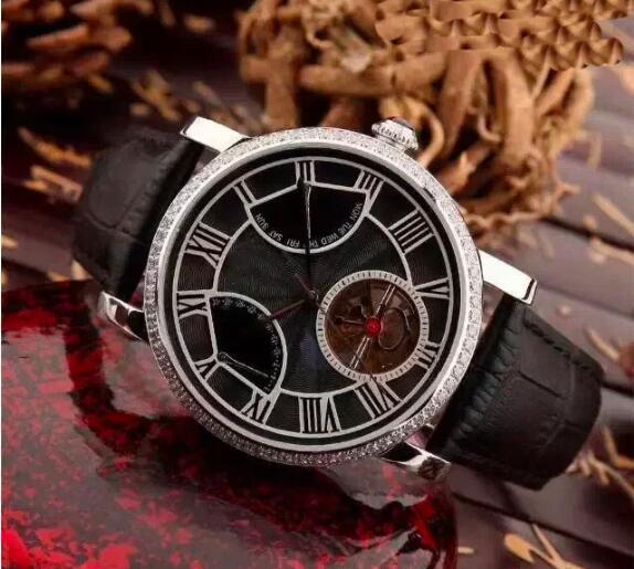 Luxury New Mens Mechanical Automatic Watch Black Blue Diamond Leather Tourbillion Sport Watches