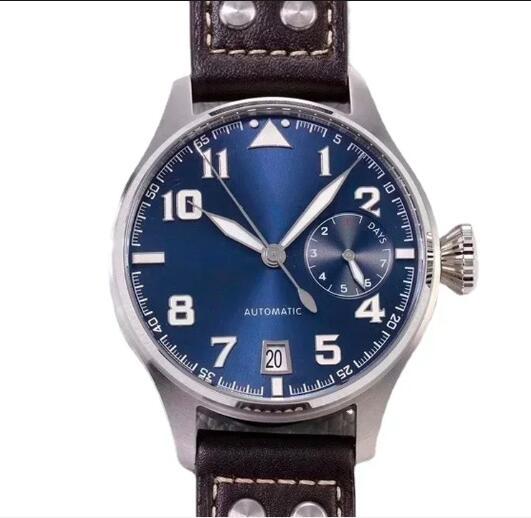 Luxury New Mechanical Mens Watch Automatic Big Pilots Le Petit Prince Blue Brown Leather Sport Watches