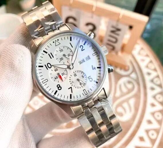 Luxury New Mens Mechanical Pilots Watch Automatic Day-date Blue Black Fashion Watches