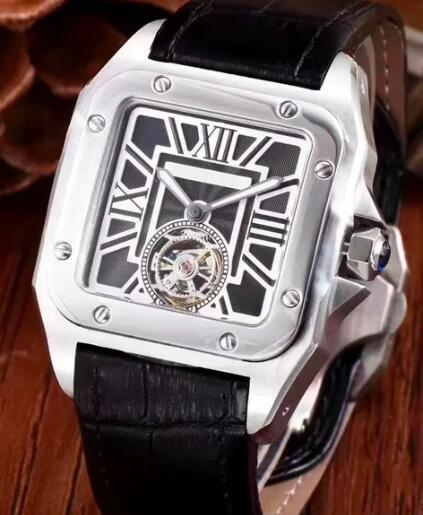 Luxury New Mens Mechanical Watch Automatic Rose Gold Brown Black Leather Tourbillion Fashion Watches