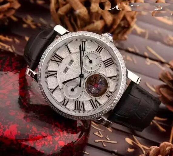 Luxury New Mens Mechanical Automatic Watch Black Blue Diamond Leather Tourbillion Sport Watches