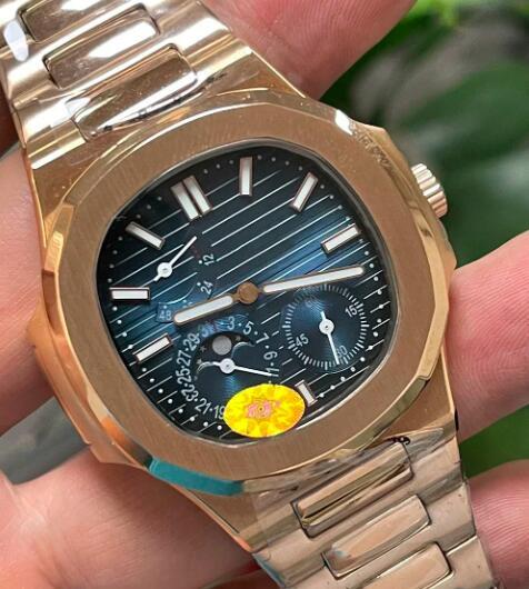 Luxury New Automatic Watch for Men Mechanical Watches Rose Gold Silver Stainless Steel Nautilus 5712/1A-001 MoonPhase Black Blue