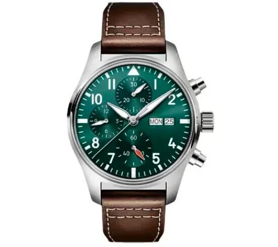 New Men's Business Casual Automatic Mechanical Watch Multi-function Pilots Stainless Steel bracelet Blue Green