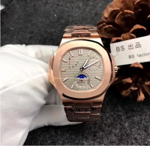 Luxury New Mens Mechanical Watch Automatic Rose Gold Moon Phase Black Blue Reloj Hombre