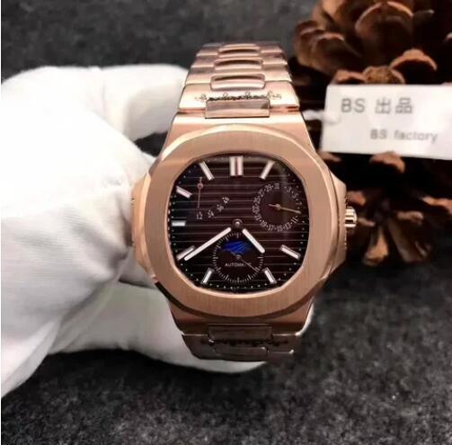 Luxury New Mens Mechanical Watch Automatic Rose Gold Moon Phase Black Blue Reloj Hombre
