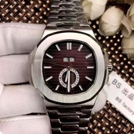 Luxury New Mechanical Mens Watch Automatic Dual Time Moon Phase Black Blue Reloj Hombre