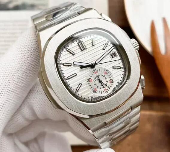 Luxury Men's Watch 5980 Automatic Mechanical Watches Business Fashion Dual Time Zone Stainless Steel Rose Gold Black Blue