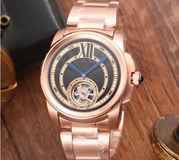 Luxury New Mens Mechanical Watch Automatic Rose Gold Black Blue Fashion Watches