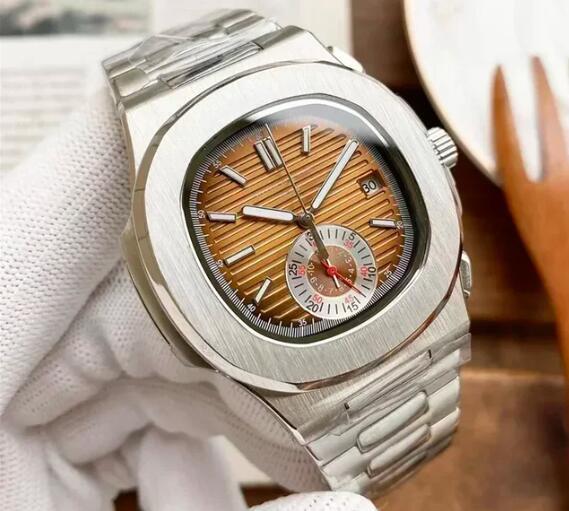 Luxury Men's Watch 5980 Automatic Mechanical Watches Business Fashion Dual Time Zone Stainless Steel Rose Gold Black Blue