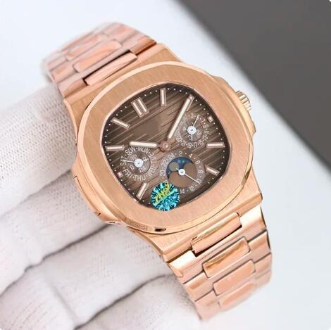 Luxury New Automatic Watch for Men Mechanical Watches Stainless Steel Silver Black Blue Rose Gold MoonPhase Three Eye 40mm