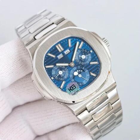 Luxury New Automatic Watch for Men Mechanical Watches Stainless Steel Silver Black Blue Rose Gold MoonPhase Three Eye 40mm