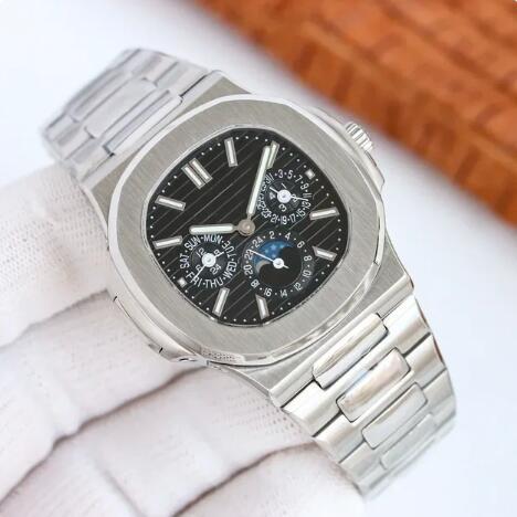 Luxury New Automatic Watch for Men Mechanical Watches Stainless Steel Silver Black Blue Rose Gold MoonPhase Three Eye 40mm