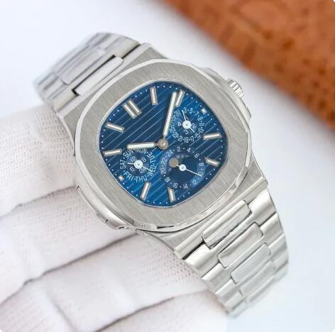 Luxury New Automatic Watch for Men Mechanical Watches Stainless Steel Silver Black Blue Rose Gold MoonPhase Three Eye 40mm