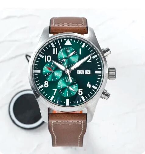 Luxury New Mens Automatic Mechanical Watch Blue Dial Brown Leather Sport Watches