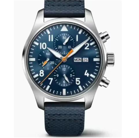 Luxury New Mens Automatic Mechanical Watch Blue Dial Brown Leather Sport Watches