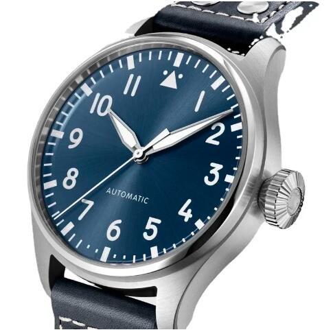 Luxury New Mens Mechanical Watch Big Pilots Automatic Blue Leather Reloj Hombre