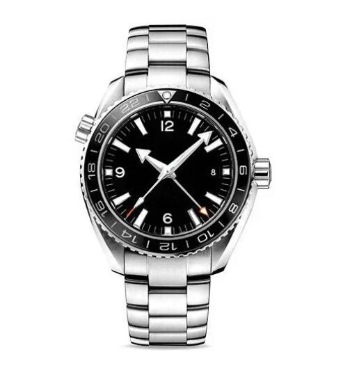 Luxury New Mens Automatic Mechanical Watch Independent GMT Blue Ceramic Relogio Masculino