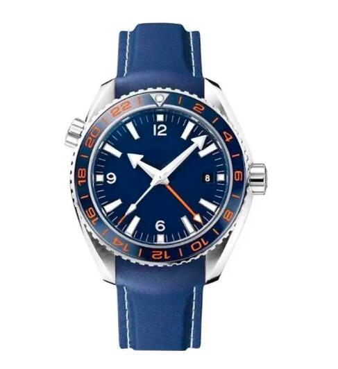 Luxury New Mens Automatic Mechanical Watch Independent GMT Blue Ceramic Relogio Masculino