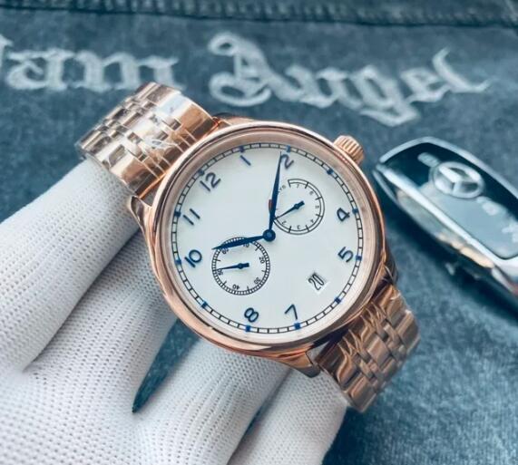 Luxury New Mens Automatic Mechanical Watch Rose Gold Black White Leather Strap Fashion Watches