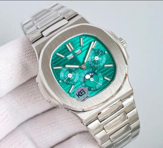 Luxury New Automatic Watch for Men Mechanical Watches Stainless Steel Silver Black Blue Rose Gold MoonPhase Three Eye 40mm