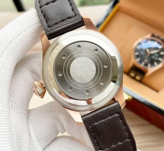 Luxury New Men Automatic Mechanical Watch Brown Black Leather Fashion Watches
